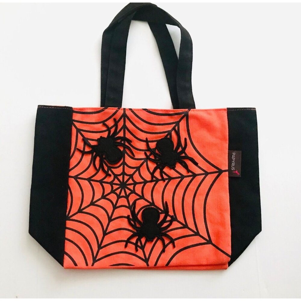 Rare Papyrus 3D Spider Web Purse Halloween Bag Canvas Lined